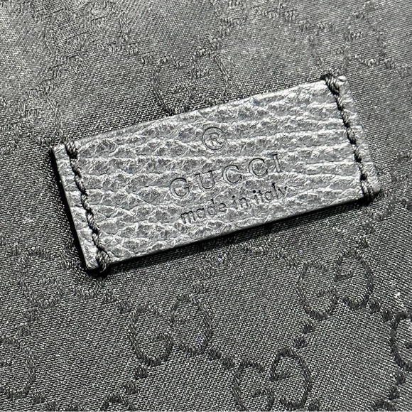 GUCCI Logo Leather Logo Nylon schoolbag Backpack Black - Picture 4 of 14